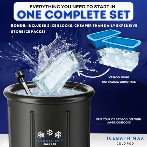 Icebath Max complete set with ice blocks and cold pod.